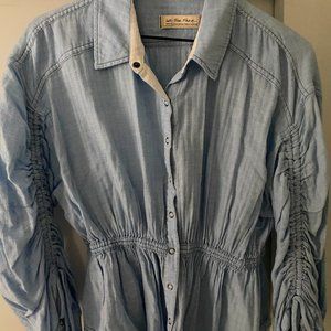 Free People Denim Button Down Shirt (Label: We The Free), Size M